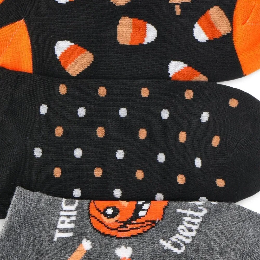 Women’s Halloween Trick or Treat No-Show Socks 3 pack size 4-10 New with tags